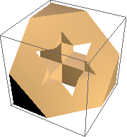 Half Menger sponge, showing hexagon with six-pointed-star-shaped hole